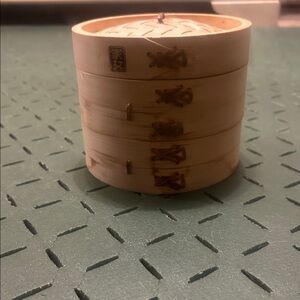 Source Unknown Natural Asian  Bamboo Steamer Stack - Light Wood